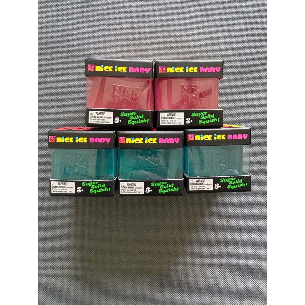 NeeDoh Nice Ice Baby Super Solid Squish Fidget Toy 5 Box Lot Schylling Sensory